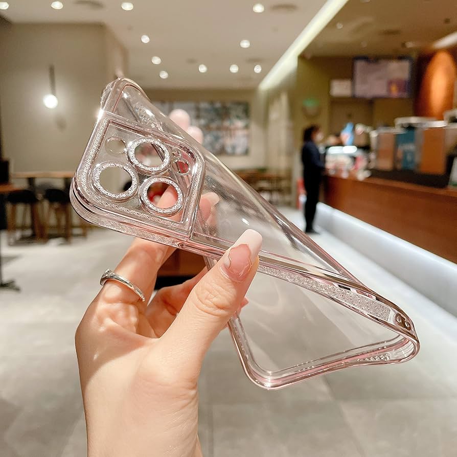 Amazon.co.jp: iPhone 12 Pro Case, Sparkling Clear Cover